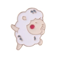 Cute cartoon sheep enamel pin with golden metal outline and white finish - White Lamb