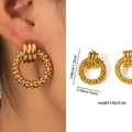 Gold Vintage Beaded Hoop Earrings ZJGE0723