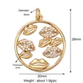 Hollow round copper charm with lip motif and gold plating, 20mm diameter pendant - M184315G Lip Hollow Disc Gold