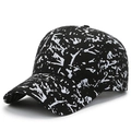 Casquette de baseball style urbain avec graffiti abstrait noir et blanc et visière - Réglable / Noir