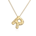 Collana placcata in oro con ciondolo lettera R impreziosita da pietre di zircone - Lettera R
