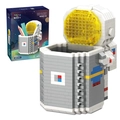 Astronaut building block pen holder with space explorer theme and yellow visor - 97020 Hugging Astronaut Pen Holder with Light