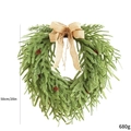 Ghirlanda natalizia a cuore 50cm con pigne e fiocco di juta per decorazione casa - 50cm