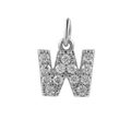 Silver micro-paved letter W pendant with sparkling zircon for DIY necklaces - Steel-W