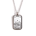Silver-finish tarot card necklace pendant with Moon La Luna engraving in stainless steel - Moon Silver