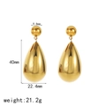 Polished 18K gold-plated stainless steel teardrop earrings measuring 40mm in height - Gold Style (TE6954-G)