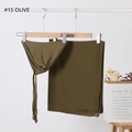 Detail view of olive green modal jersey hijab cap and matching chiffon shawl set - No.15 (Olive)