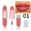 Doppelendiges 01 mattes Lippenstift und Lipgloss Set in elegantem Altrosa-Farbton - Farbe 01