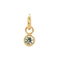Elegant gold pendant featuring a round-cut clear zircon stone with a minimalist finish - April Birthstone Pendant/White