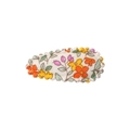 Floral print fabric BB hair clip with cream base and scalloped edges for girls - Beige Small Floral (43)