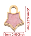 Pink enamel star pendant charm in gold plated stainless steel, 15mm by 20mm size - Star-Pink