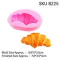 Silikonform für Croissants zur DIY-Fondantdekoration und Herstellung von Brotmodellen - B225 / Rosa