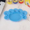 Paleta de plástico azul cielo con 8 cavidades en forma de nube para pintura acuarela - Paleta Garra de Gato Azul