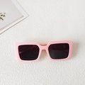 Kids vintage rectangular sunglasses in pink frame with dark lenses for girls and boys - Pink