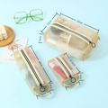 Three-piece beige nylon mesh storage bags for travel toiletries and cosmetics organizer - 041+042+043 Beige Combination