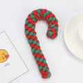 Christmas candy cane dog toy woven with durable red and green cotton rope - Red & Green Candy Cane 20cm (95g)