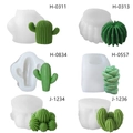 Set of six silicone 3D succulent candle molds with various cactus plant shapes - Cactus Set 1
