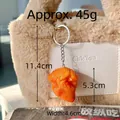 Realistic fried chicken keychain pendant with crispy texture on a plush bag, 45g weight - Fried Chicken Block Type A