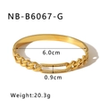 Detailansicht eines 18K vergoldeten Armreifs mit Maßen 6,0 cm und Gewicht 20,3 g - 18K Gold / Hellgold (NB-B6067-G)
