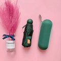 Mini capsule umbrella in dark green with UPF50+ protection and matching hard storage case - Thickened Dark Green