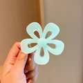 Elegant light green camellia hair claw clip with a glossy jelly finish for women - 3# Jelly Light Green