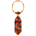 Halloween Haustier Krawatte mit orangefarbenen Kürbismustern auf dunkelblauem Stoff - Blauer Kürbis (NT267-3)