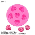 Stampo in silicone rosa per fai da te con motivi a cuore e fiocco per argilla - 1# Cuore Fiocco / Rosa
