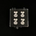Set of two pairs of silver heart-shaped earring lifters in a clear storage box - 2 Pairs Silver (With Flip Box)