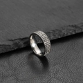 Silver titanium steel 2mm ring featuring three rows of sparkling clear cubic zirconia - Steel (3 Rows)