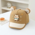 Detail of baby baseball cap with plush bear ears and cute cartoon polar bear embroidery - 48cm (Recommended for 5-18 months) / Dark Khaki