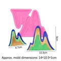 Moule en silicone montagne rose pour décoration de gâteaux et résine avec tailles - 3# Chaîne de Montagnes / Rose