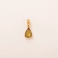Pear-shaped yellow birthstone pendant with 18K gold plated steel bezel and hanging loop - November 3-Prong Teardrop Pendant Only (Without Chain)