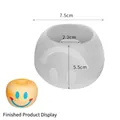 Molde de silicona manzana sonriente para portavelas con dimensiones detalladas de 7,5 cm - Cara Sonriente Ojos Redondos