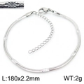 Bracciale a catena serpente in acciaio al titanio con stelle argento 180mm - Stile Argento 2,2mm (KB166318-Z)
