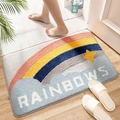 Rainbow and cloud plush bathroom mat with absorbent soft texture for home floor decor - 40*60cm / Starry Rainbow