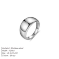 10mm breiter, polierter silberner Edelstahlring mit minimalistischem Spiegelglanz - US5 / Breiter Polierter Dome-Ring / Silber