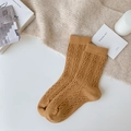 Chaussettes mi-hautes en maille torsadée jaune gingembre et cachemire chaud - Taille unique / Jaune Gingembre