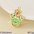 Goldener Hamsa-Hand-Anhänger mit blauem Evil Eye Emaille, 20x14mm für Schmuck DIY - Buntes Emaille Hamsa-Hand Stil (KLJ9488-ZLA)
