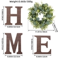 Wooden HOME wall hanging set with eucalyptus wreath, size and weight specifications - Z3-42 Wreath Set