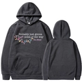 Flat lay of gray Christmas hoodie with Jingle Some of the Way print and front pocket - S / Dark Gray