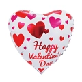 Palloncino in alluminio bianco a cuore con testo Happy Valentine's Day e cuori rossi - 18 Pollici Cuore di San Valentino F3076