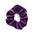 Chouchou en velours violet foncé de qualité avec texture côtelée et élastique robuste - Violet foncé