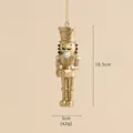 Golden Nutcracker soldier hanging ornament for Christmas tree decor, height 10.5cm - Champagne Soldier B (Drumming)