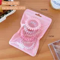 Pink gradient spiral telephone wire hair ties set in 10.5x15cm frosted zipper pouch - Pink Series Set (D4-510#) / 6 Pcs/Bag
