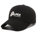 Classic black baseball cap with white Game Competitive 3D embroidery on twill cotton - Adjustable / Black