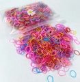 Detail shot of colorful high-elasticity rubber bands in a transparent daisy branded bag - Popular Colors