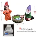 Three-piece resin garden gnome family set with colorful hand-painted details and sizes - Gnome Family Set D (3 Pieces)