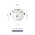 880ml ceramic lard jar with lid and handles featuring blue kitchen utensil pattern - Modern Double Handle Small 880ml (With Spoon)