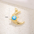 Vergoldeter Halbmond-Anhänger mit blauem Emaille-Auge, 2,5 cm Schmuck-Zubehör - Blau Emaille Böser Blick Halbmond Anhänger
