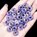 Blauw-wit gevlekte natuurstenen rondelle kralen in handpalm met 5 mm groot gat - 6x12mm Blauwe Punt Jaspis (Enkel)